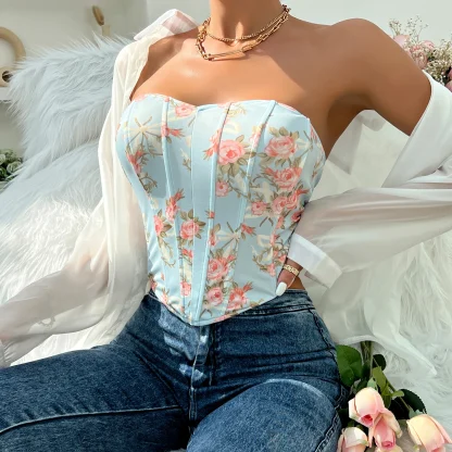 Floral Strapless Corset Top - Image 5