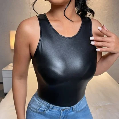 Solid Black Tank Corset Top - Image 2