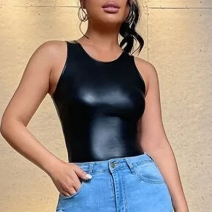 Solid Black Tank Corset Top - Image 3