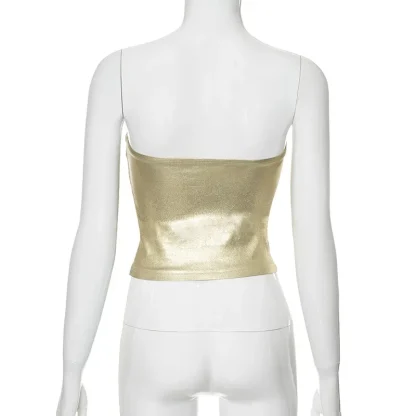Metallic Strapless Corset Top - Image 6