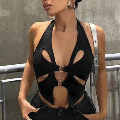 Hollow Out Halter Corset Top