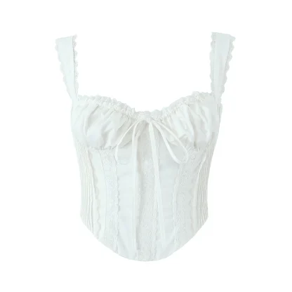 Lace Trim Sleeveless Corset Top - Image 5