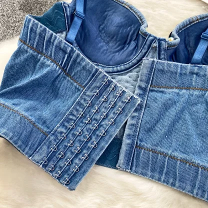 Luxury Denim Bustier Top - Image 6