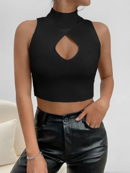 Cutout Turtleneck Corset Tops - Image 3