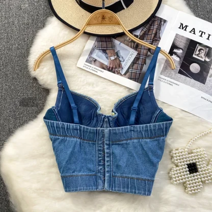 Luxury Denim Bustier Top - Image 5