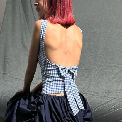 Chic Backless Bow Corset Top