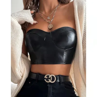 Strapless Cropped Bustier Top - Image 5