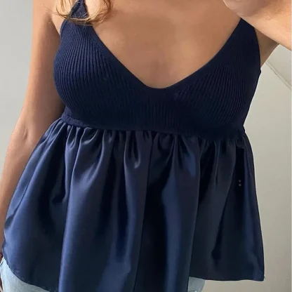 Ruffle Knitted Cami Bustier Top - Image 2