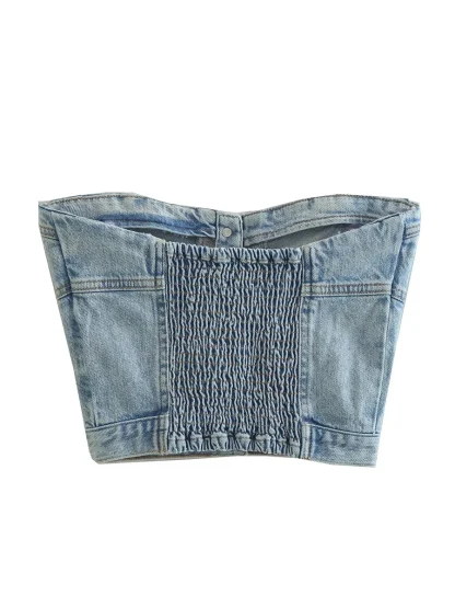 Smocked Back Strapless Corset Top - Image 6