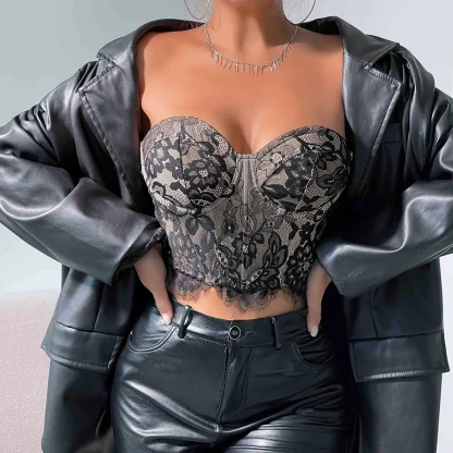 Sexy Strapless Lace Bustier Top - Image 5
