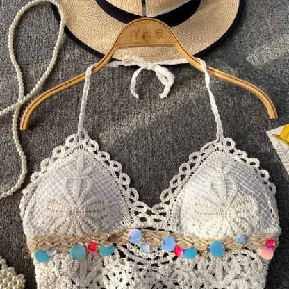 Sexy Crochet Halter Bustier Top - Image 2