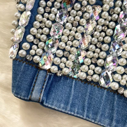 Luxury Denim Bustier Top - Image 3