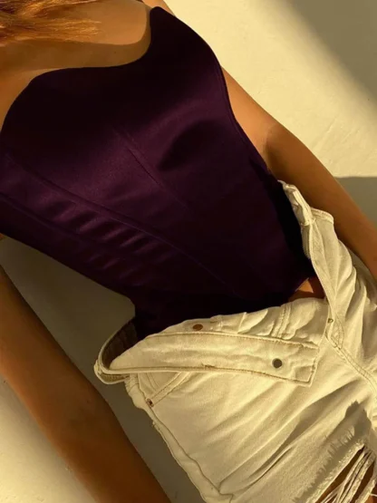 Solid Sweetheart Corset Top - Image 5