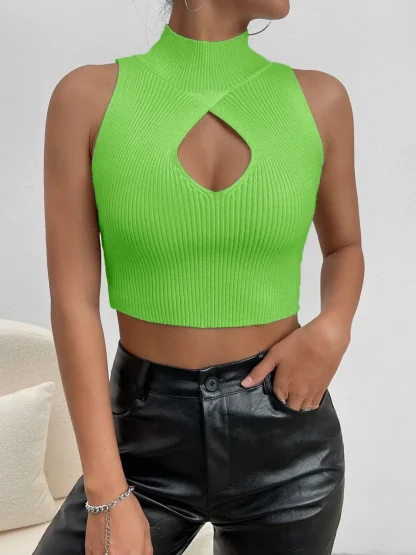 Cutout Turtleneck Corset Tops - Image 6