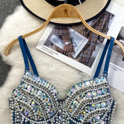 Luxury Denim Bustier Top - Image 4