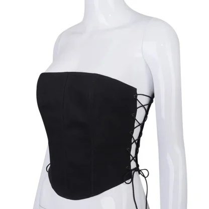 Sexy Lace-up Black Corset Top - Image 6