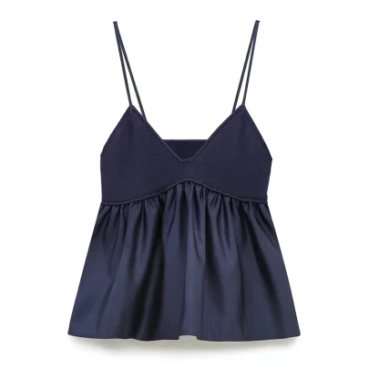 Ruffle Knitted Cami Bustier Top