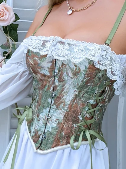 Floral Pattern Corset Tops - Image 6