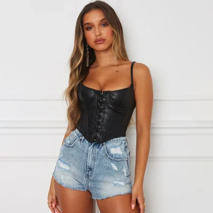 Sexy Sleeveless Corset Tops - Image 2