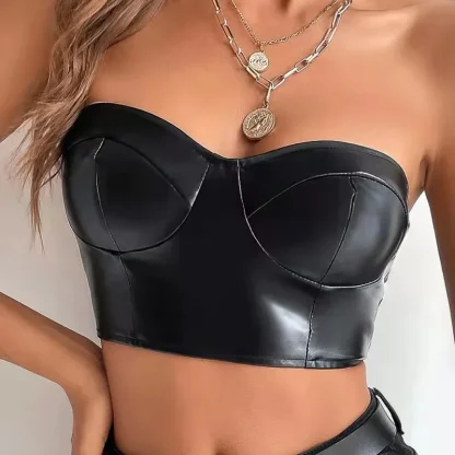 Strapless Cropped Bustier Top - Image 4