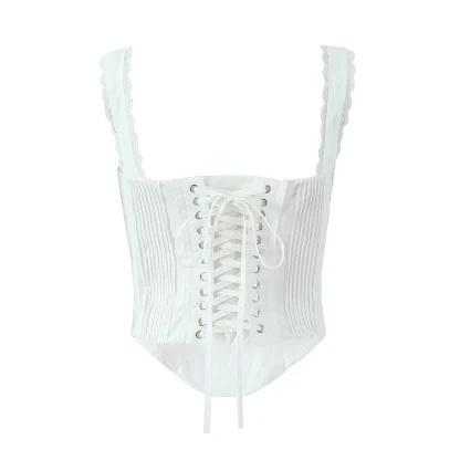 Lace Trim Sleeveless Corset Top - Image 6