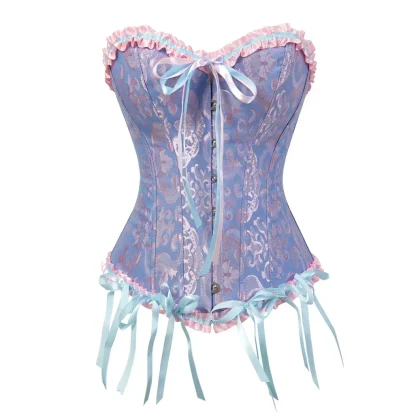 Ruffle Trim Strapless Bustier Top