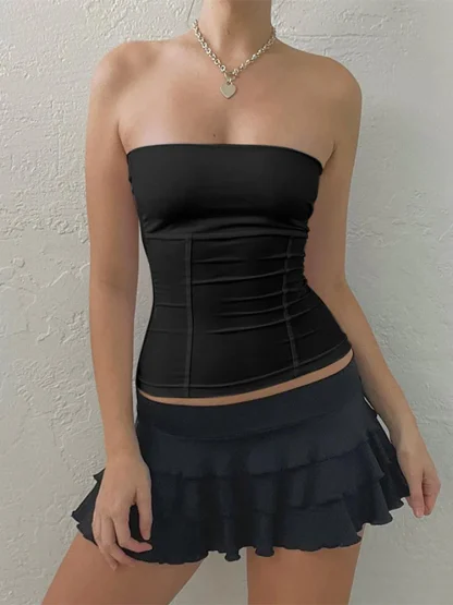 Casual Strapless Corset Top