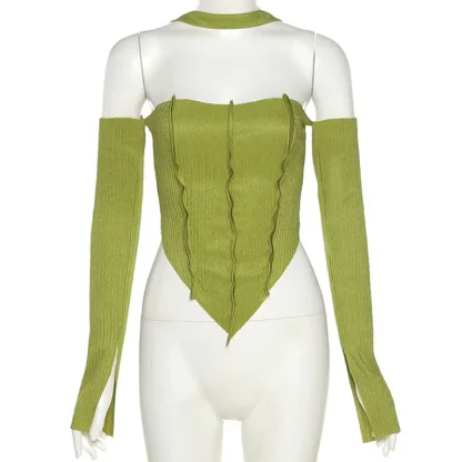 Sexy Long Sleeve Corset Top - Image 2