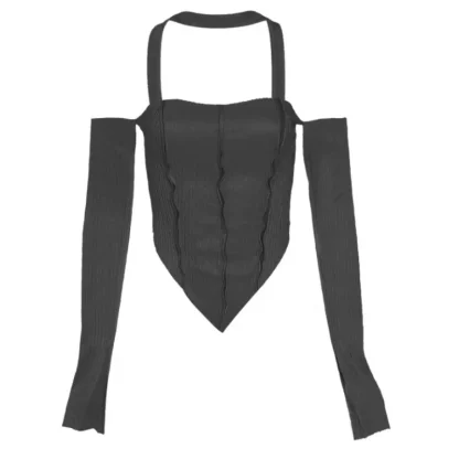 Sexy Long Sleeve Corset Top - Image 5